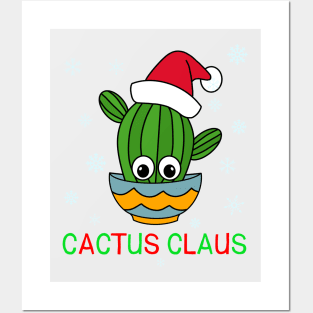 Cactus Claus - Cactus With A Santa Hat In A Bowl Posters and Art